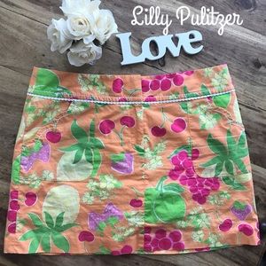 Lilly Pulitzer Skort Sz 10 fruit print